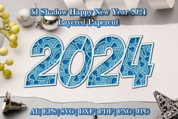 2024 Happy New Year 3d Layered Papercut: A Designer’s Review of this 3D SVG and Shapes Asset