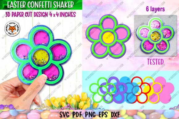 3D Easter SVG: Flower Confetti Shaker