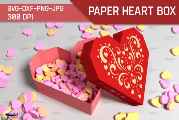 3D SVG Heart Box for Shapes Branding