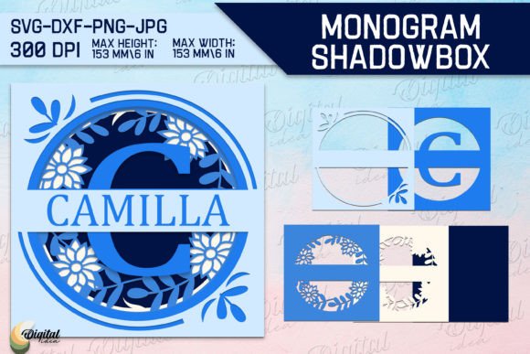3D SVG Letter C for Shadow Boxes