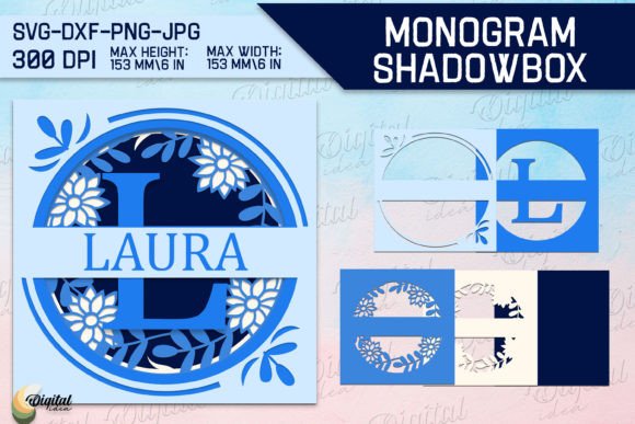 3D SVG Letter L for Shadow Boxes