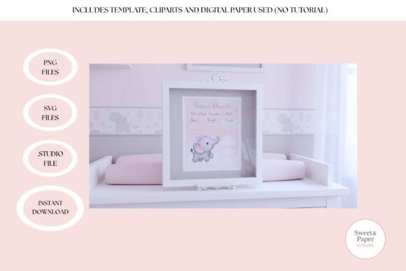 Baby Elephant Shadow Box SVG Studio: Graphics for Local Branding