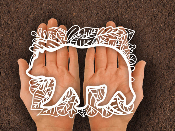Bear Leaf Paper Cut SVG: Graphics for Print Templates
