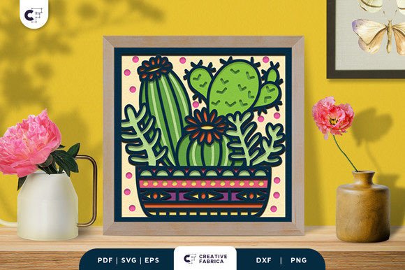 Cactus in a Pot 3D Paper Cut SVG Review