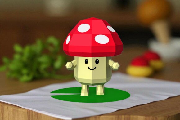 Cartoon Mushroom - 3D SVG Objects