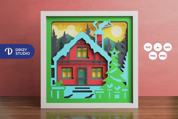 Christmas 3D SVG: Winter Home Shadow Box Review