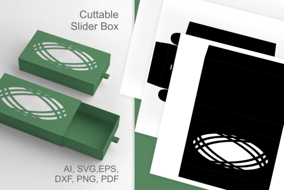 Decorative Oval Cutout - Drawer Gift Box 3D SVG