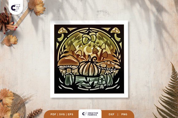 Fall Leaves and Pumpkin 3D SVG