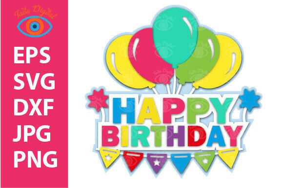 GIANT Happy Birthday Layered SVG