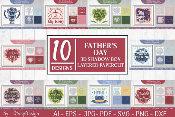 Happy Father's Day 3D SVG Shadow Boxes