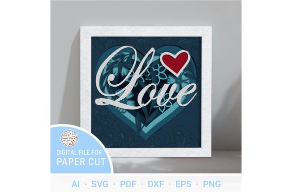 LOVE 3D SVG Shadow Boxes Design
