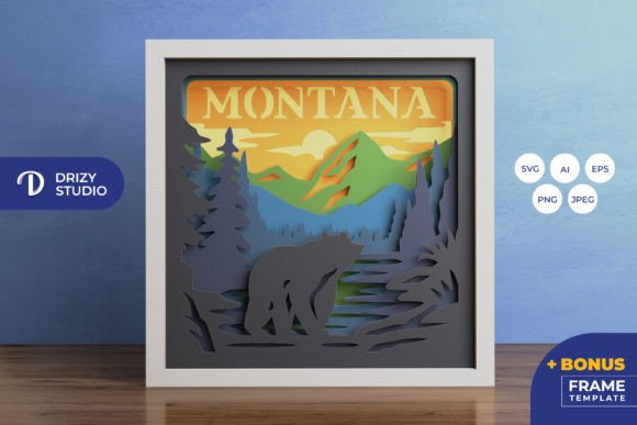 Montana 3D Shadow Box Paper Cut