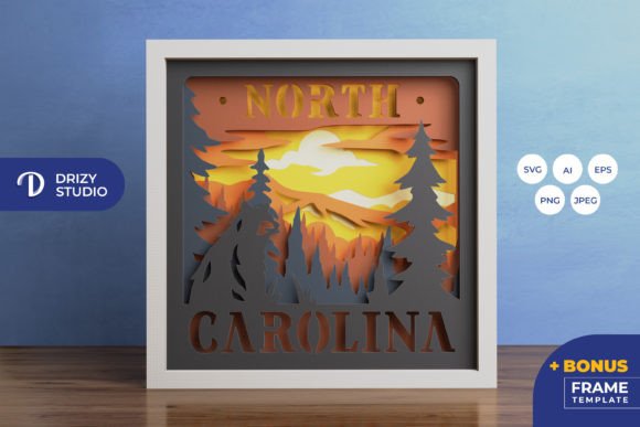 North Carolina 3D Shadow Box