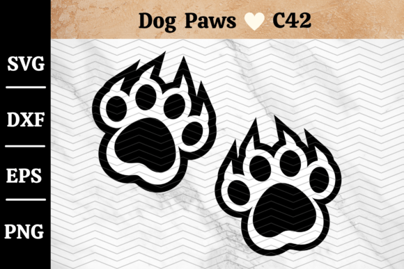 Paw Print Layered SVG Cut File C42