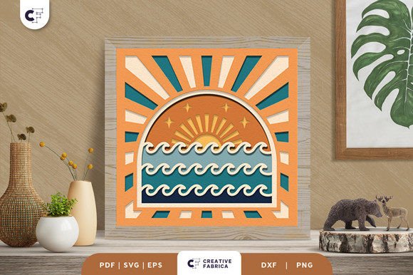 Retro Beach 3D SVG for Summer Branding
