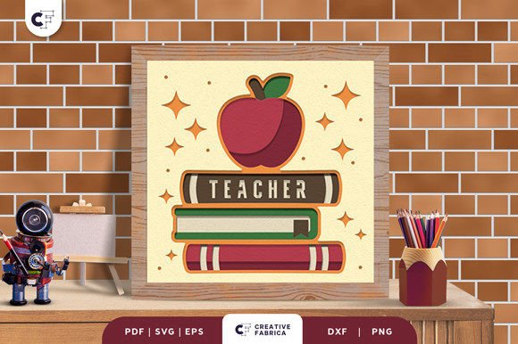 Review: Apple with Books 3D Shadow Box Design