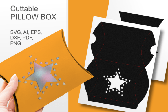 Star Window Pillow Gift Box Paper Cut 3D SVG