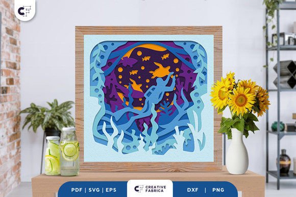 Summer 3D SVG Review: Ocean Shadow Box