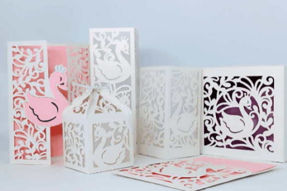 Swan Wedding Set 3D SVG