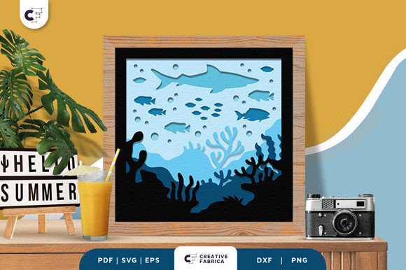 Underwater Life 3D SVG Papercut