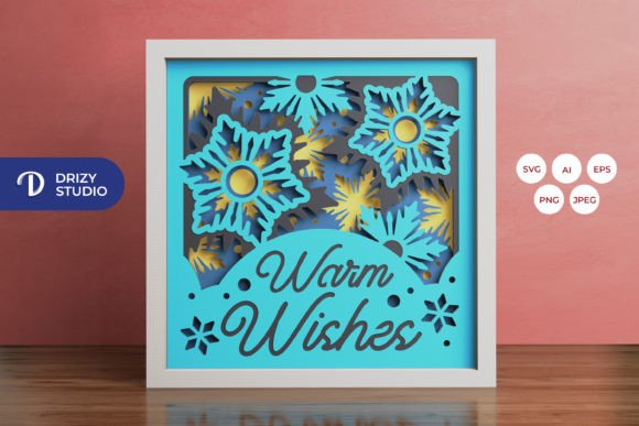 Warm Wishes 3D SVG Christmas Design