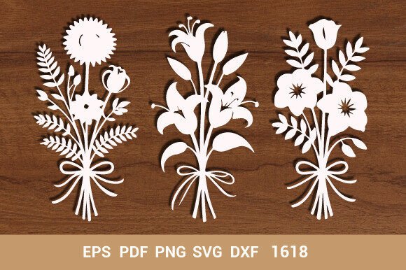 Wooden Flower SVG Cut Mega Bundle 1618